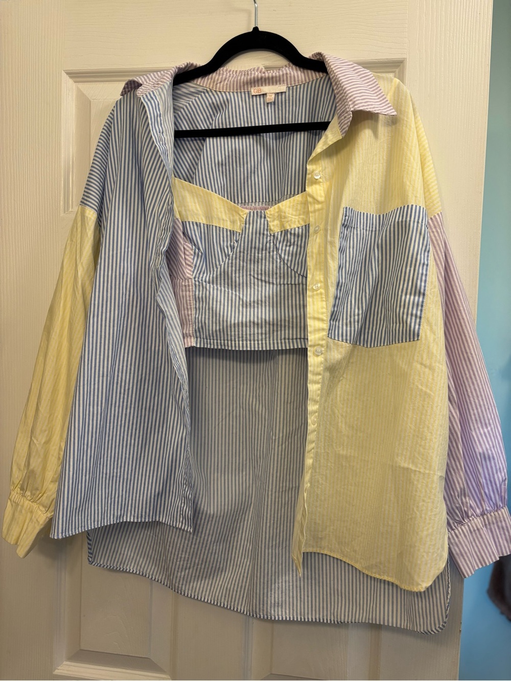GB Tank and Button Up Striped Set